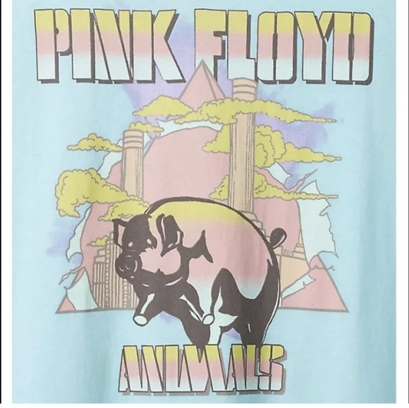 Torrid Pink Floyd V-Neck Tank - Cotton Aqua Blue, plus size 5x - Picture 5 of 11